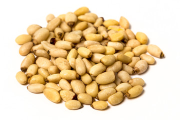 Pine nuts isolated on white