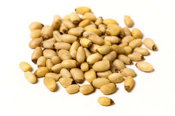 Pine nuts isolated on white