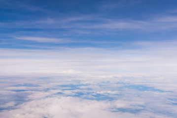 clouds view from the window of an airplane