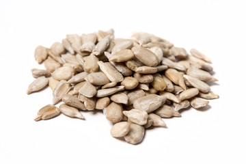 Sunflower seeds isolated on white