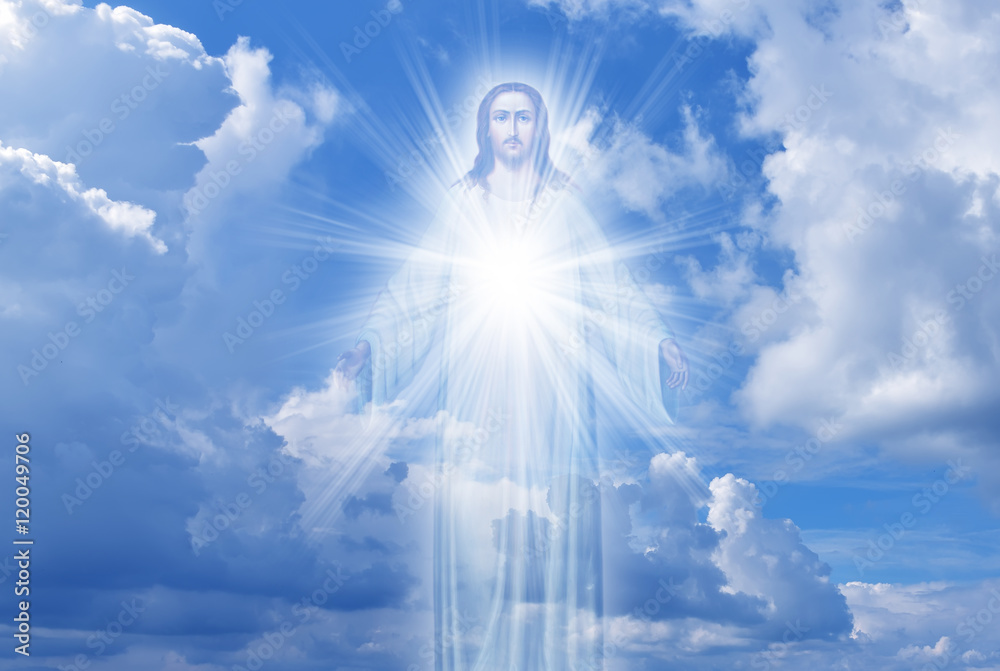 Wall mural jesus christ in heaven religion concept - Wall murals