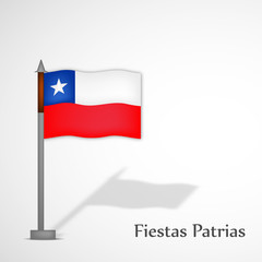 Illustration of Chile Flags for Fiestas Patrias celebrations 