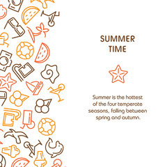 Summer time vector illustrations with icons