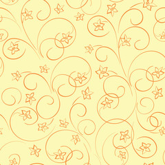 yellow floral background - vector seamless pattern with flowers