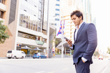 Fototapeta premium Portrait of confident businessman outdoors
