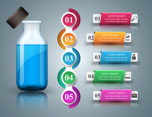 Business Infographics. Medicine bottles,  Recipe icon.