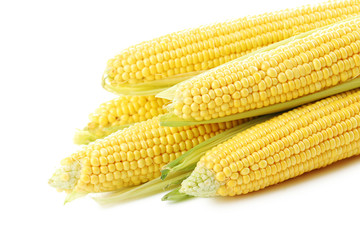 Sweet corns isolated on a white