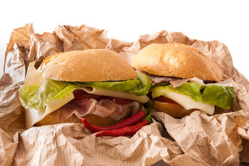 sandwiches on a paper