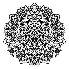 Hand drawing zentangle element. Black and white. Mandala. Vector illustration.