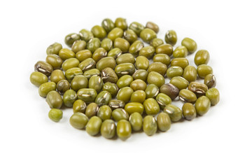 Mung beans isolated on white background