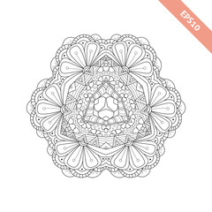 Abstract  round ornament. Mandala. Background, cover. Design for coloring book page.