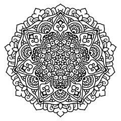 Hand drawing zentangle element. Black and white. Mandala. Vector illustration.