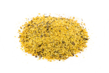 Lemon pepper seasoning isolated on white background