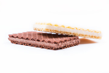 Sugar wafer cookie isolated on white background