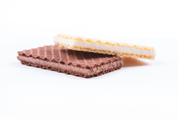 Sugar wafer cookie isolated on white background