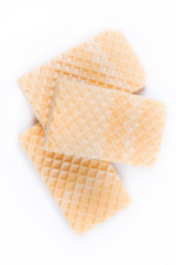 Sugar wafer cookie isolated on white background