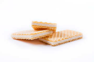 Sugar wafer cookie isolated on white background