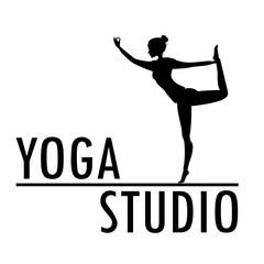 Yoga logo template. Fitness studio design.