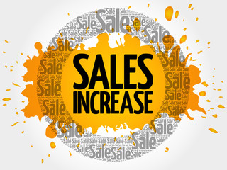 Sales Increase words cloud, business concept background