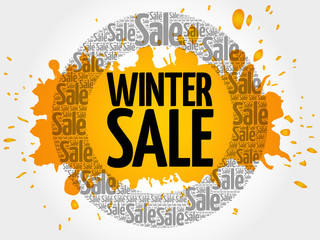 WINTER SALE words cloud, business concept background