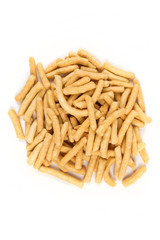 Chow mein noodles isolated on white background