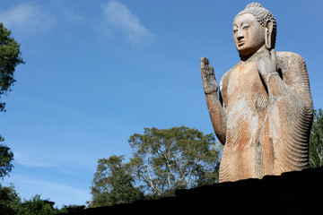 The Maligawila Buddha statue is a largest free standing figure of the Buddha in Sri Lanka, carved out of a large limestone rock during the 7th century by a prince named Aggabodhi.