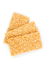 Sesame crackers isolated on white background