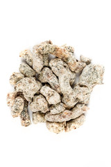 Chopped dates isolated on white background