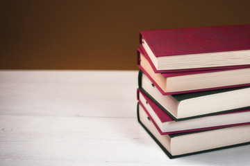 Stack of books on the table