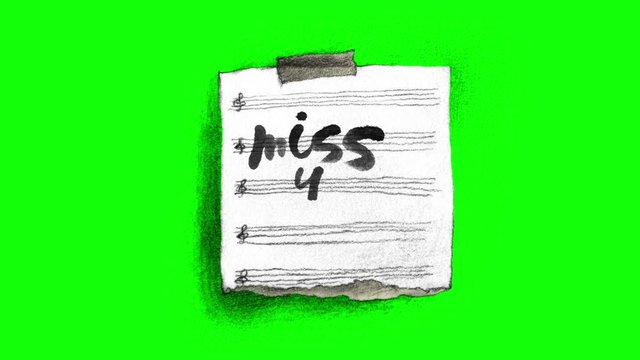 Miss You Note and Cockroach on green screen