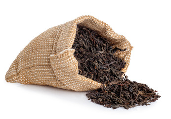 Dry leaves of tea scattered