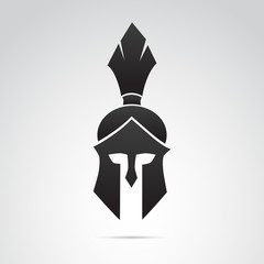 Ancient warrior, knight, spartan helmet icon. Vector art.