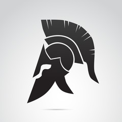 Ancient warrior, knight, spartan helmet icon. Vector art. - obrazy, fototapety, plakaty