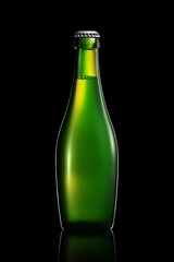 Bottle of beer or cider isolated on black background