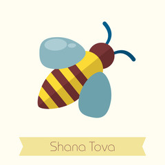 Bee. Rosh Hashanah icon. Shana tova