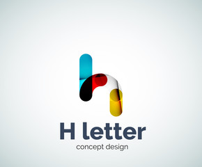 Abstract H geometric letter logo template