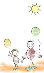Niños felices con globos 1.