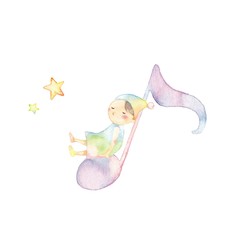 音符と小人、のんびりやさん