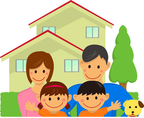 Obraz premium Family illustration (with house) [image]