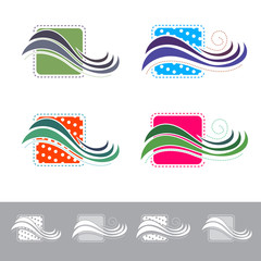 Abstract Fabric or Textile Logo Design Set