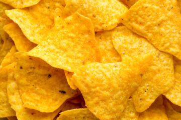 Nachos chips. Corn chips on the bowl.