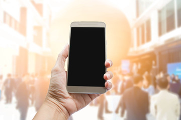 hand holding smart phone