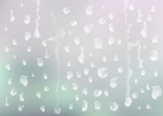 window glass with raindrops autumn abstract background