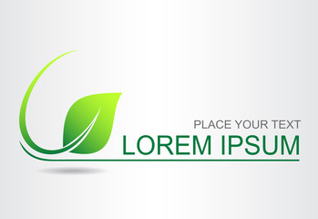 Eco icon green leaf.