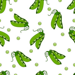 seamless pattern pea pods