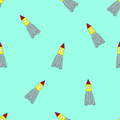 seamless pattern for children missiles
