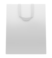 single blank shopping bag isolated on white background