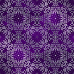 Seamless decorative pattern. Ornament with mosaic elements.