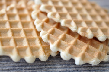 The sweet crackling cookies on a wooden gray table