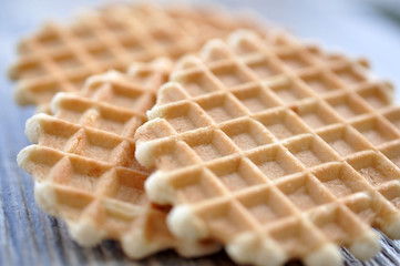 The sweet crackling cookies on a wooden gray table